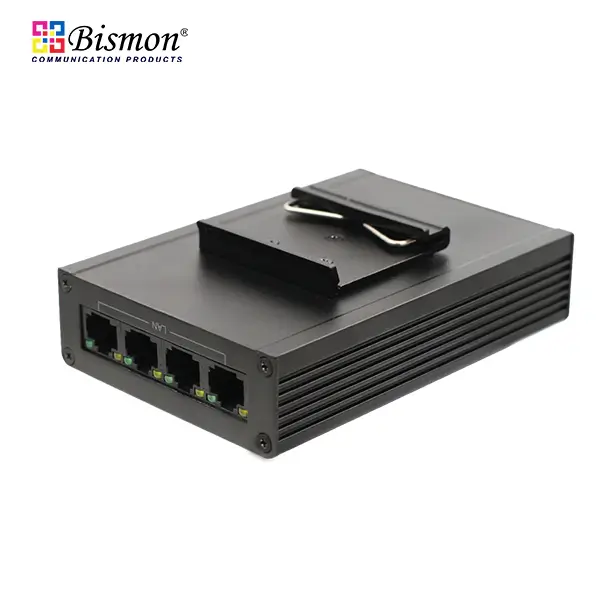 4-Ch Din-rail Ethernet Extender IP over 2-wire up to 600m (100Mbps)